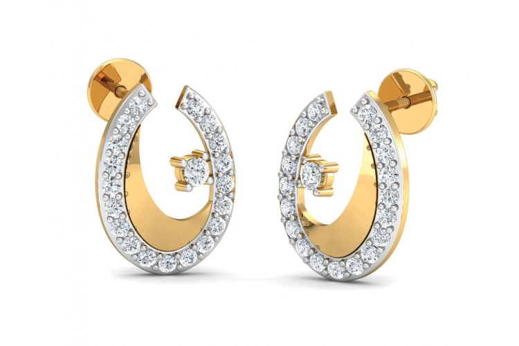 Wina Diamond Eartops in 14k Hallmarked Gold